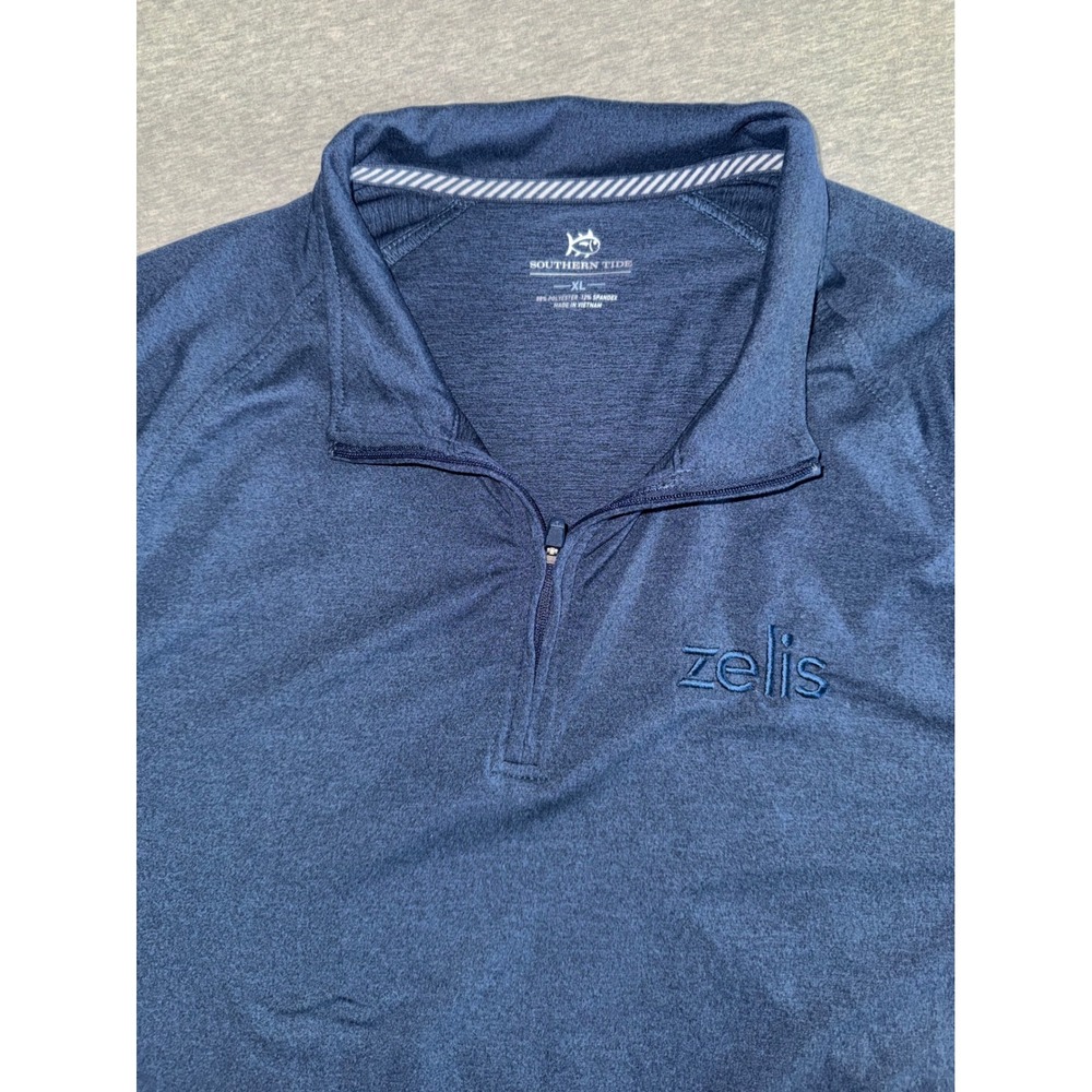Southern Tide Mens Navy Blue 1/4 Zip Pullover Size XL Performance Coastal Preppy
